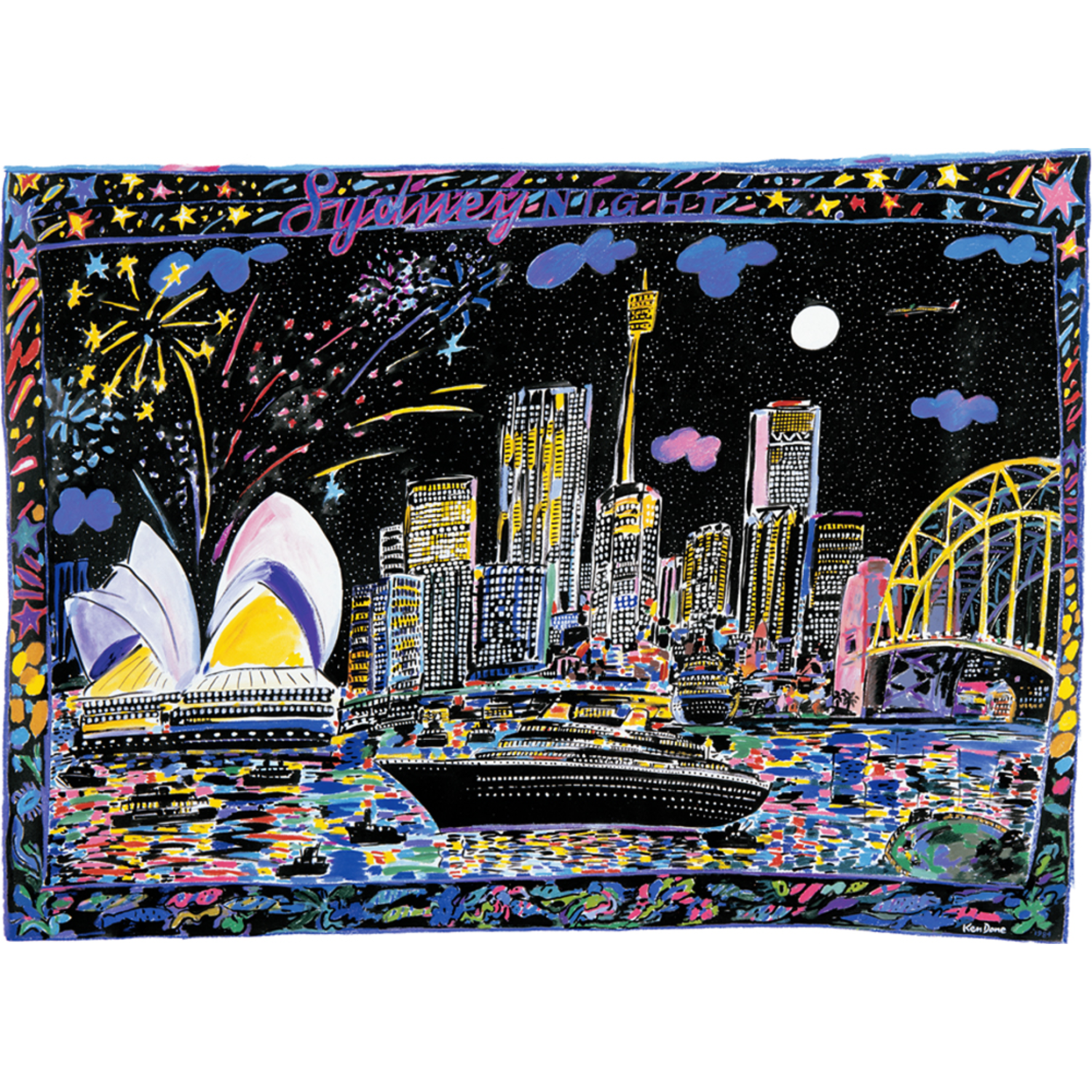 ケン・ドーンの絵画作品　タイトルは、Sydney night, 1984